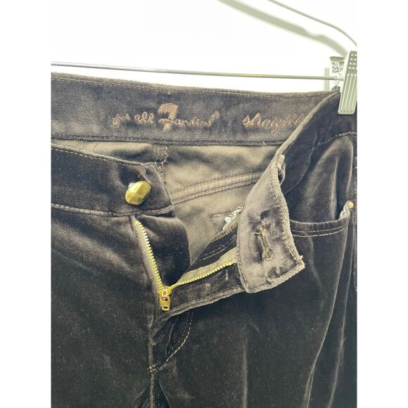 7 For All Mankind Mid Rise Straight Leg Velvet Jeans Brown Womens 30‎ Whimsigoth - Picture 4 of 11